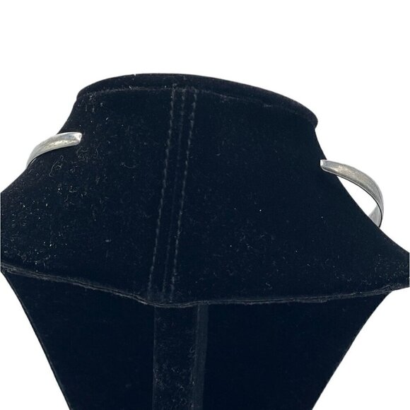 925 Sterling Silver Solid Wide Slip On Collar Necklace Vintage 40 Grams TW - Picture 3 of 5